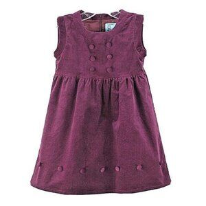 Ga Ga Chic Mira $48 Sz 4T Purple 100% Cotton Velveteen Button Dress